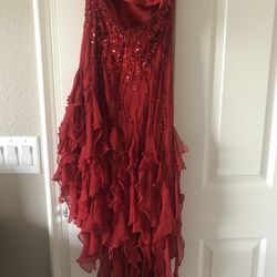 Red Cocktail Halter Dress