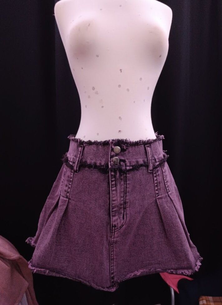 Purple Jean Skirt