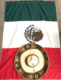 VINTAGE : Authentic Sonbrero Charro Mexicano :  and 🇲🇽 Mexico Flag