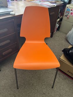 Orange wood chair