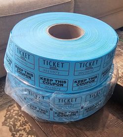 Blue Raffle Ticket Rolls (2 Rolls - Staples Brand)