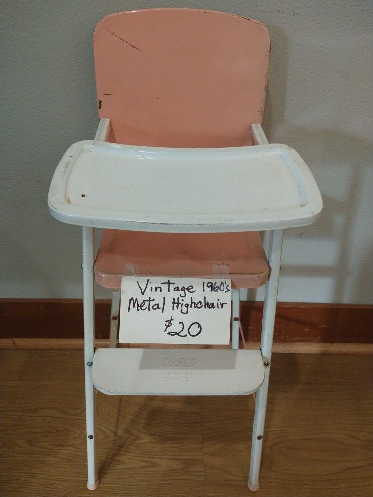 Vintage Metal Doll Highchair