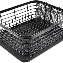 Sink Dish Drainers,Dish Drying Rack with Removable Drip Tray,Utensil Holder, Draining Board, Utensil Holder Rustproof for Kitchen

!