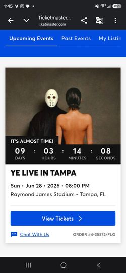 KANYE WEST TAMPA FRONT SEAT TICKETS