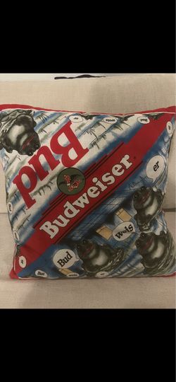 Vintage Budweiser Frogs Pillow / Cushion 90s Beer Promo Style Bar Decor