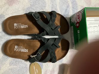 White Mountain Footbeds Braided Leather Sandals