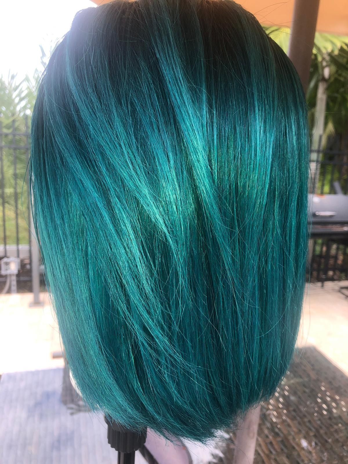 Emerald green lace wig 10 inch