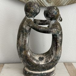 Mid 20th Century Embracing Couple Abstract Sculpture 
