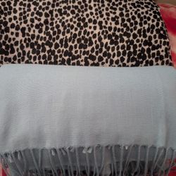 Large scarfs, leopard and lt. blue $$8.50 each