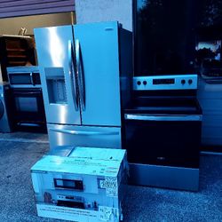 3 Package Display Office Refrigerator Slightly Used New  Microwave Use Stove 