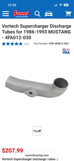 Vortech 86-93 Mustang discharge tube $125