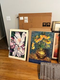 Framed and UnFramed Vincent Van Gogh Flowers Art Print Poster