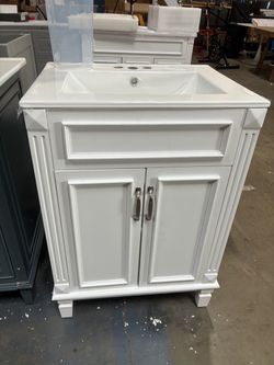 $175 Each Newly Assembled 24” Solid Wood Frame Bathroom Vanity with Sink