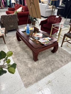Wooden glass table