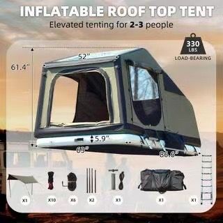 🟢 SUV Series 8 ft. x 5 ft. Dark Green Inflatable Rooftop Tent