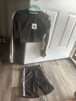 Crop top and biker short set