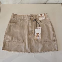 Sincereley Jules Tan Denim Skirt 5/26