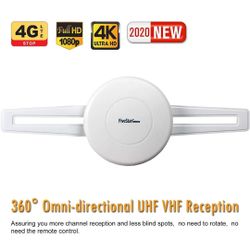 HDTV Antenna - 360° Omnidirectional Amplified Outdoor TV Antenna up to 150 Miles Indoor/Outdoor,RV,Attic 4K 1080P UHF VHF Supports 4TVs Installation K