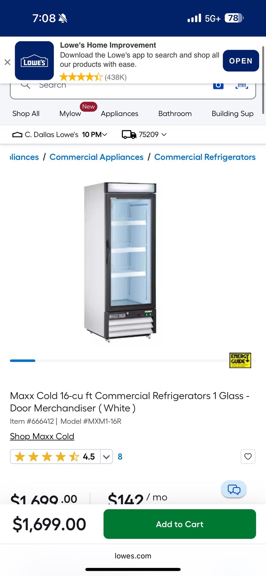 Maxx Commercial Fridge