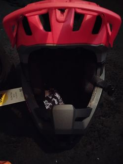 Red Full-Face Mountain Bike Helmet Outdoor Master