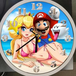 Mario And Princess Peach Clock