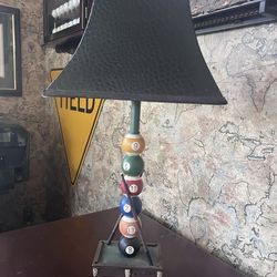Vintage 2004 Orion Billiard Ball Table Lamp with Black Leatherette Shade