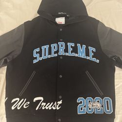 Supreme King Hooded Varsity Jacket XL FW20