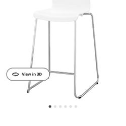 IKEA White Glenn Barstool Chair Stool