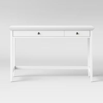 Threshold - Carson Wood Writing Desk With Drawers In White - R