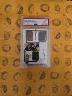 2022 Absolute Football Christian Watson Material Auto RPA /299 PSA 9/Auto 10 Packers