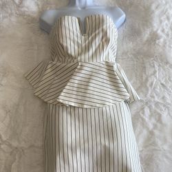 Medium White Striped Dress