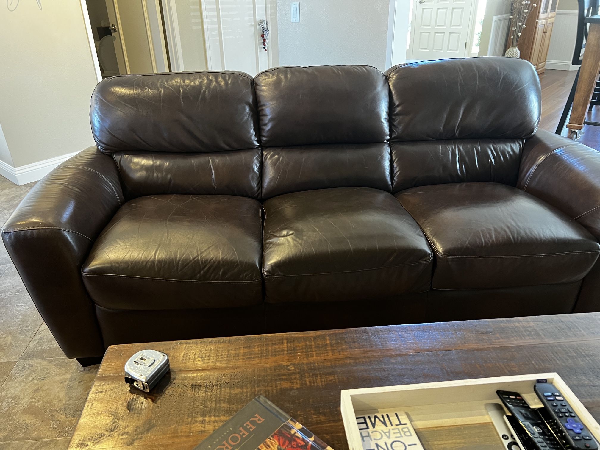 Brown Leather Couch