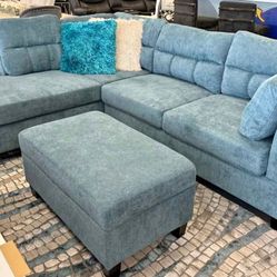 New Sectional In Box With Ottoman Finance Available $39 