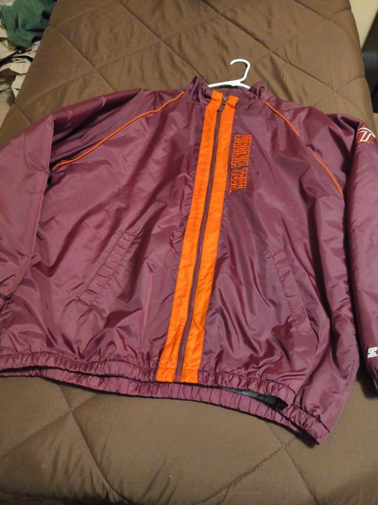 Virginia Tech Jacket With Rayon And Cotton Lining Size X large New Vintage