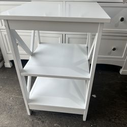 3 Tier Wood End Table with Storage Shelves for Living Room for Living Room