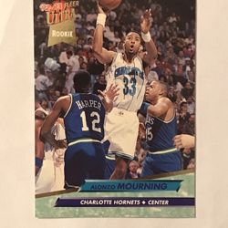 1992-93 Fleer Ultra Alonzo Mourning Rookie RC #234 Charlotte Hornets
