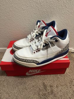 Size 8 🔥 Jordan 3 Retro True Blue 2016