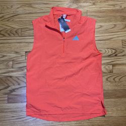 adidas ADIZERO HALF-ZIP RUNNING Ripstop Vest Bright Red Men’s Sz L New! 