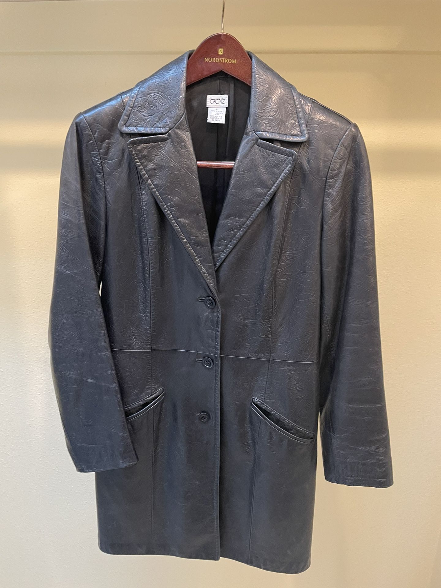 Coach Leather Coat (Black)