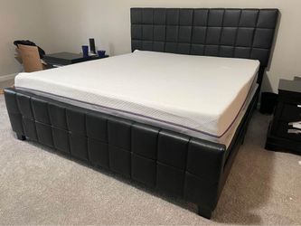 🎄❄️Brand New Black King And Queen Size Bed Frame - Mattress + Box Spring • Pay Afternoon Delivery 🚚 🎁 