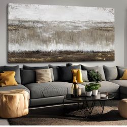 LARGE Canvas Wall Art - Abstract Wall Decor for Living Room - GREY 30X60
