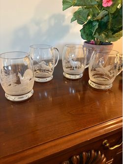 Queen Lace crystal mugs from the American Wildlife series- set of 4
