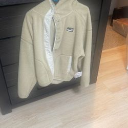 Beige Womens Puma Sherpa Jacket Size L
