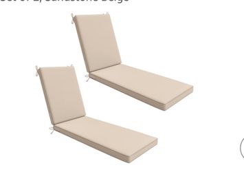 Outdoor Chaise Lounge Cushions Set 2 