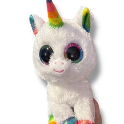 Ty Beanie Boo “Pixy” the Unicorn Plush – White Rainbow Glitter Eyes