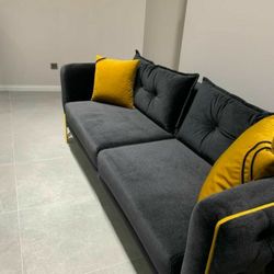 Jasmine Black Velvet Sofa & Loveseat  1799