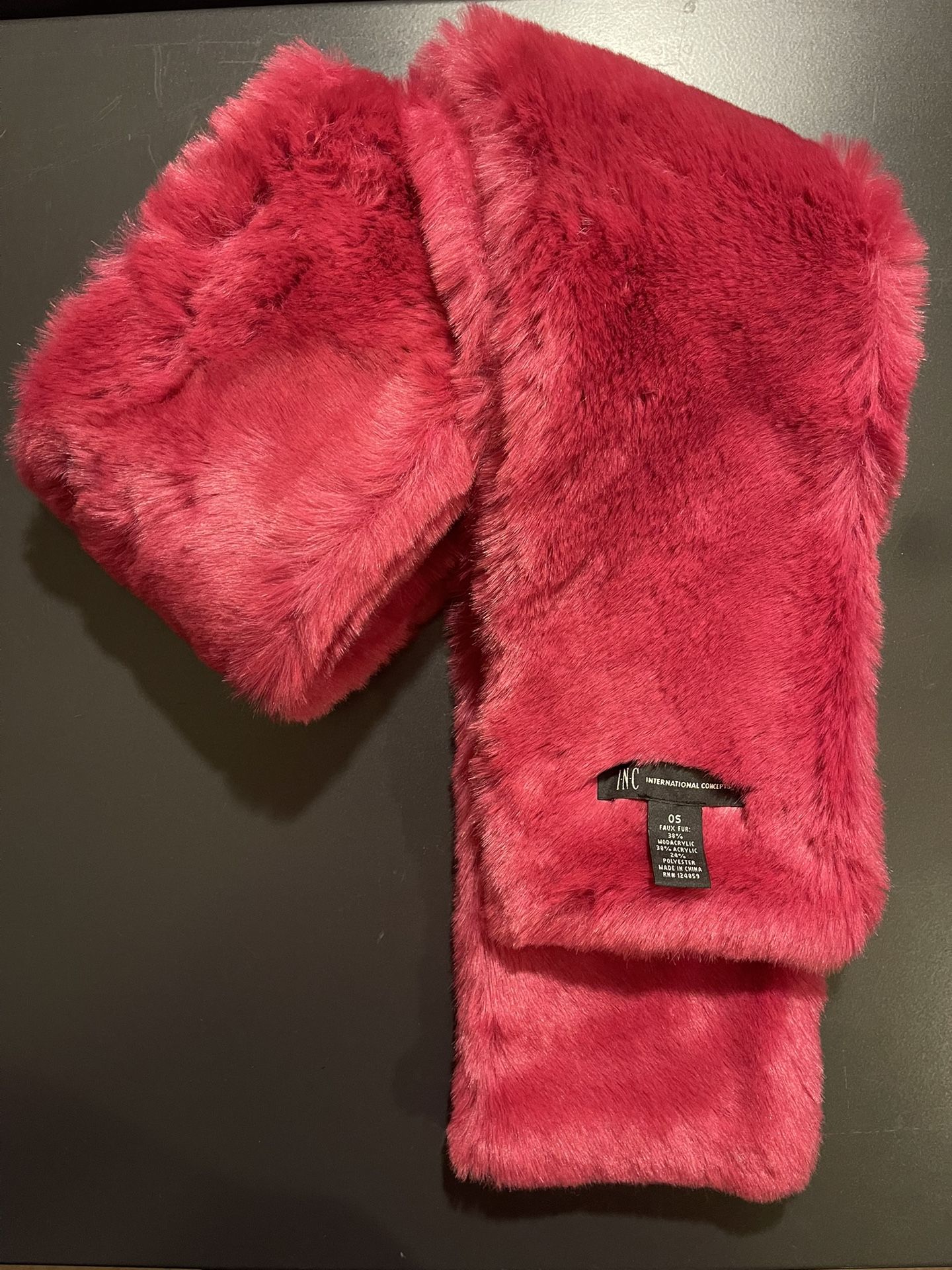 Stunning Pink Faux Fur Shawl Scarf 