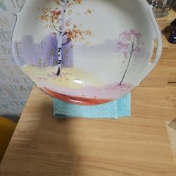 Nippon Antique  Hand Painted aLandscape Scene 