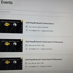 Lakers Playoff Tickets vs Timberwolves APRIL 30