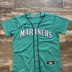 Ken Griffey Jr (sz Below) Teal Throwback, Seattle Mariners L Baseball Jersey